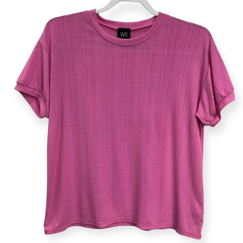 Anthropologie: W5 Women’s Pink Ribbed Blouse Size M *2108